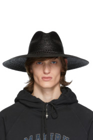 Saint Laurent - Chapeau en paille noir Large