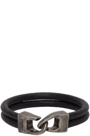 Saint Laurent - Bracelet en cuir noir
