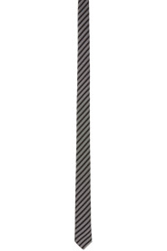 Saint Laurent - Cravate noire et argentée Lurex Rayures