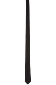 Saint Laurent - Cravate noire Lurex Rayured