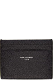 Saint Laurent - 黑色 Grain De Poudre 卡包