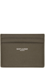 Saint Laurent - 卡其色 Grain De Poudre 卡包