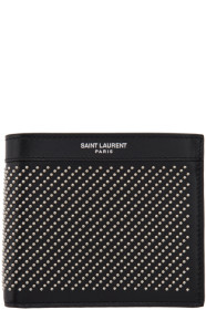 Saint Laurent - Portefeuille clouté noir East/West
