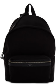 Saint Laurent - Sac à dos en toile noir City