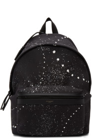 Saint Laurent - Sac à dos en toile noir Galaxy City