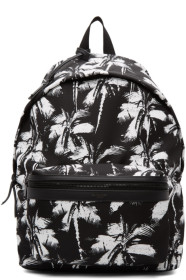 Saint Laurent - Sac à dos noir Palm Print City