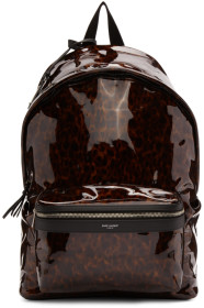 Saint Laurent - Sac à dos en cuir verni écailles de tortue City