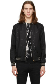 Saint Laurent - Black Galaxy Teddy Bomber Jacket