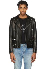 Saint Laurent - 黑色 Classic 皮革机车夹克
