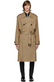 Saint Laurent - Trench en gabardine beige
