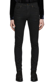 Saint Laurent - Jean skinny enduit noir