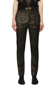 Saint Laurent - Pantalon ajusté noir et doré