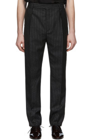 Saint Laurent - Pantalon noir et argenté Lamé