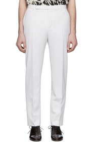 Saint Laurent - White Wool Tapered Trousers