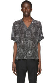 Saint Laurent - Chemise en georgette noire Spiral Dotted