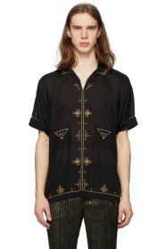 Saint Laurent - Black Satin Short Sleeve Shirt