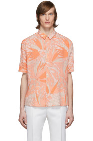 Saint Laurent - Chemise orange et taupe Jungle