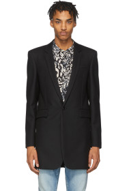 Saint Laurent - Blazer en gabardine de laine noir