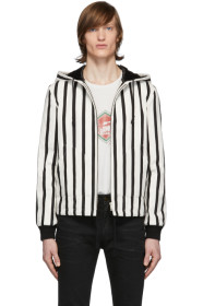 Saint Laurent - Blouson en bouclé noir et blanc Baha
