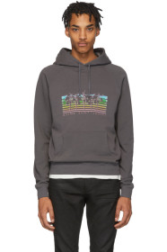 Saint Laurent - Pull à capuche gris Malibu