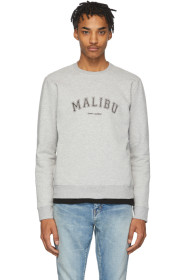 Saint Laurent - Pull molletonné gris 'Malibu'