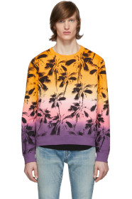 Saint Laurent - Pull molletonné teint par immersion jaune Palm