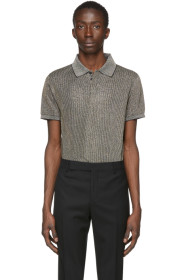Saint Laurent - Polo noir Metallic