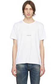 Saint Laurent - ホワイト ロゴ T シャツ