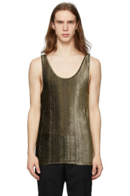 Saint Laurent - Black & Gold Lamé Tank Top