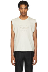 Saint Laurent - 灰白色“Trouble Every Day”无袖 T 恤