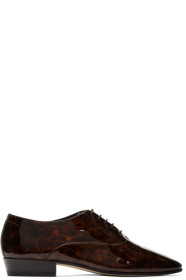 Saint Laurent - Derbys en cuir verni bruns Leon