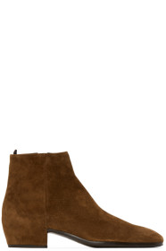 Saint Laurent - Tan Suede Caleb Boots