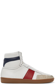Saint Laurent - Baskets blanches et rouges Court Classic SL/10H