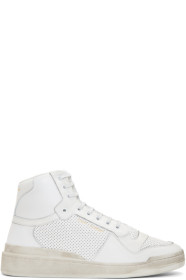 Saint Laurent - 灰白色 Used-Look SL24 高帮运动鞋