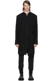 Julius - Manteau ajusté noir Collarless