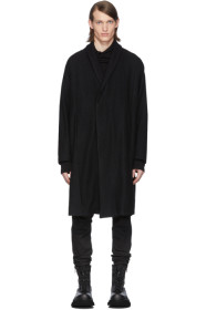 Julius - Manteau noir Ring Soft Melton exclusif à SSENSE