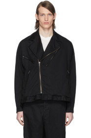 Julius - Blouson motard en denim noir