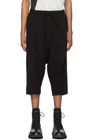 Julius - Pantalon de survêtement écourté en jersey bouclette noir