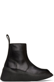 Julius - Black Leather Zip-Up Boots