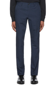 PS by Paul Smith - Pantalon chinos à carreaux bleu Mid Fit