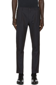 PS by Paul Smith - Pantalon en crépon de laine bleu marine