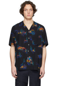 PS by Paul Smith - Chemise en Lyocell noire Cosmic Camp