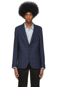 PS by Paul Smith - Blazer non doublé à carreaux bleu marine