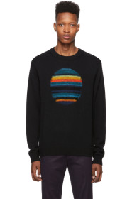 PS by Paul Smith - Pull noir Intarsia Horizon