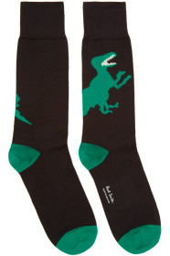 PS by Paul Smith - Black & Green Big Dino Socks
