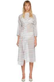 Christina Seewald - SSENSE Exclusive Grey Kimono Twist Dress