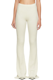 Christina Seewald - SSENSE Exclusive Off-White Rib Knit Lounge Pants