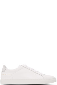 Common Projects - White & Silver Retro Low Sneakers