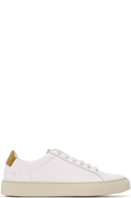 Common Projects - White & Brown Special Edition Retro Low Sneakers