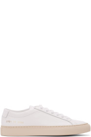 Common Projects - White & Pink Original Achilles Low Sneakers